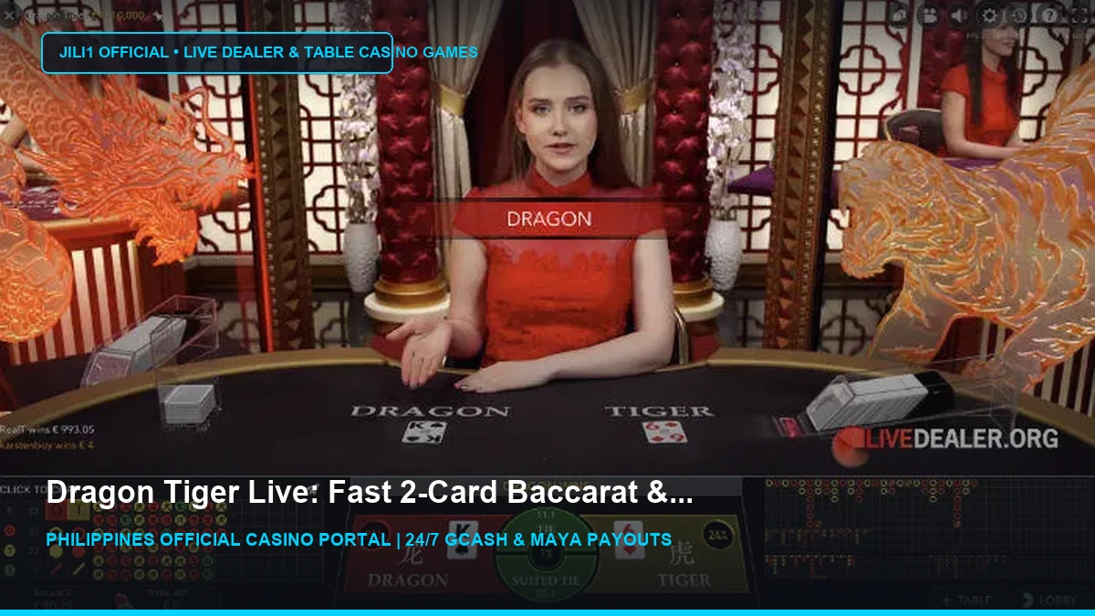 Playing Evolution´s live dealer Dragon Tiger - Livedealer.org - JILI1 Casino Philippines