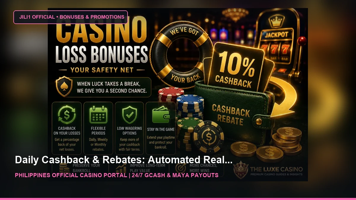 Casino Cashback Bonuses Explained: How Loss Rebates Work - The Luxe Casino  - Premium Gaming, Guides & VIP Insights - JILI1 Casino Philippines